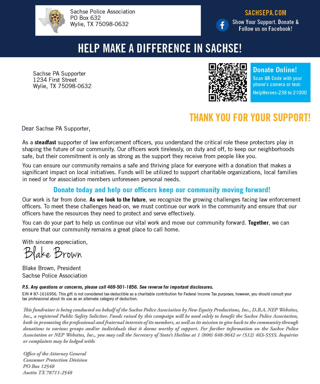 Donation Letter